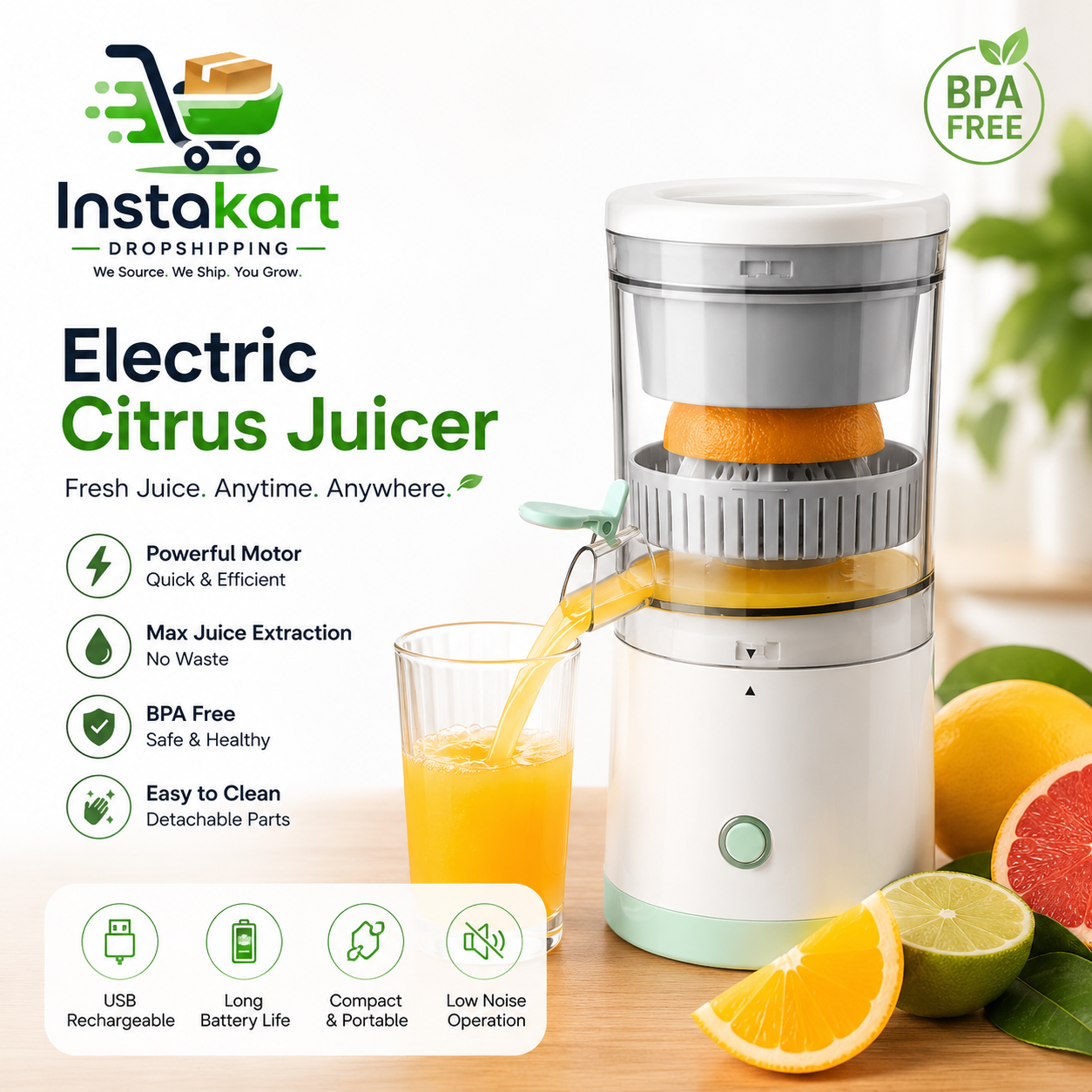 Electric USB Rechargeable Citrus Juicer